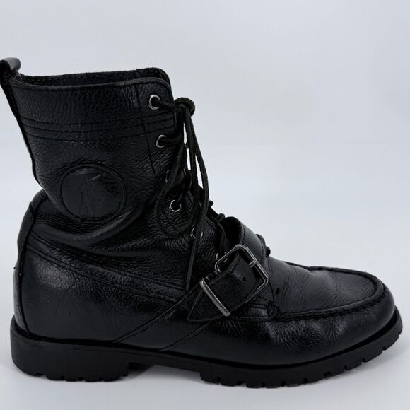 Polo Ralph Lauren Ranger Leather Buckle Boots Black Size 8 main image 16